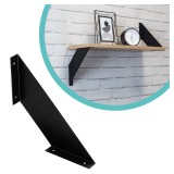 Regalhalter Regalträger Stegkonsole Loft - Stahl, Schwarz - WFD, 200x200x1,5 Domax Home - 1