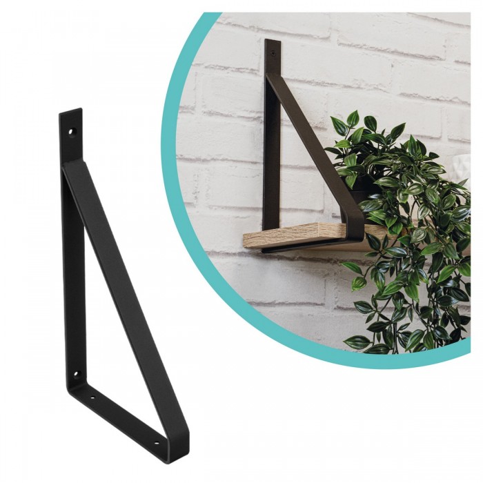 Regalhalter Regalträger Stegkonsole Loft - Stahl, Schwarz - WFE Domax Home - 1