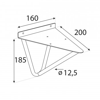Regalhalter Regalträger Stegkonsole Loft - Stahl, Schwarz - WFG, 185x185x4 Domax Home - 2