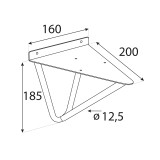 Regalhalter Regalträger Stegkonsole Loft - Stahl, Schwarz - WFG, 185x185x4 Domax Home - 2