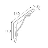Regalhalter Regalträger Stegkonsole Loft - Stahl, Schwarz - WFK Domax Home - 2