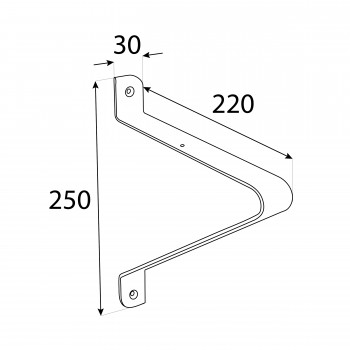 Regalhalter Regalträger Stegkonsole Loft - Stahl, Schwarz - WFV, 220x250x30x3 Domax Home - 2