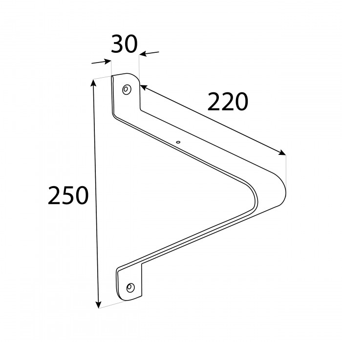 Regalhalter Regalträger Stegkonsole Loft - Stahl, Schwarz - WFV, 220x250x30x3 Domax Home - 2