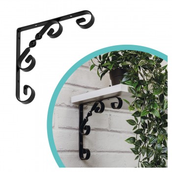 Regalhalter, Regalkonsole Dekorative - Ornament Stahl - WO Velano - 4