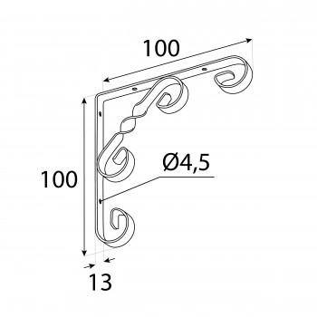 Regalhalter, Regalkonsole Dekorative - Ornament Stahl - WO Velano - 2