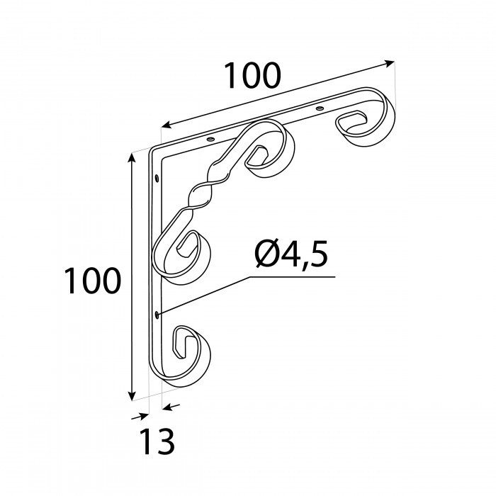 Regalhalter, Regalkonsole Dekorative - Ornament Stahl - WO Velano - 2