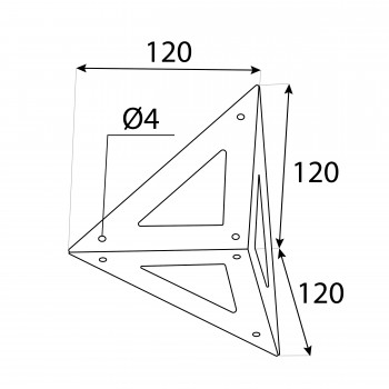 Regalhalter Regalträger Konsole LOFT Schwarz 120x120 - WOL 1 Velano - 2