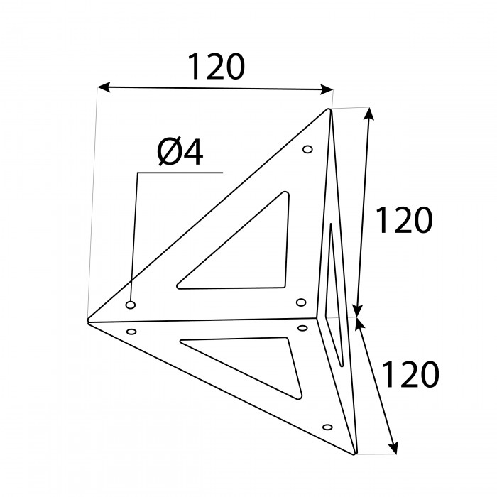 Regalhalter Regalträger Konsole LOFT Schwarz 120x120 - WOL 1 Velano - 2