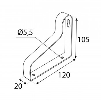 Regalhalter Regalträger Konsole LOFT Schwarz 120x105 - WOL 2 Velano - 2