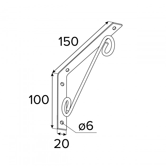 Regalhalter, Regalkonsole Dekorative - Ornamental Stahl - WOP Velano - 2