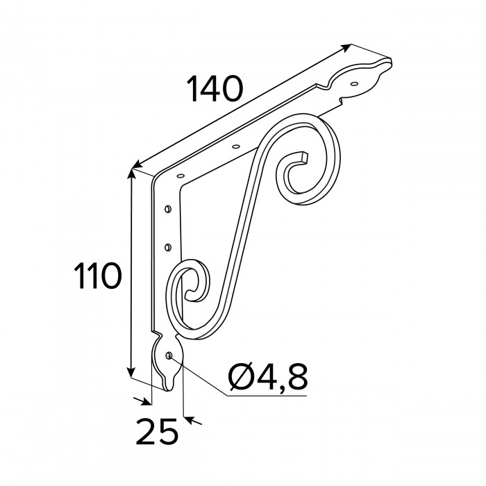 Regalhalter, Regalkonsole Dekorative - Stahl - WOZ Velano - 2