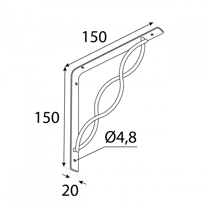 Regalhalter, Regalkonsole Dekorative - Stahl - WPRP Velano - 2