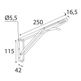 Klappkonsole, Regalhalter, Regalkonsole, Wandkonsole - WSA Chrom Velano - 2
