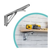 Klappkonsole, Regalhalter, Regalkonsole, Wandkonsole - WSA Chrom Velano - 1