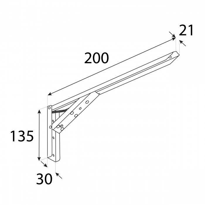 Klappkonsole, Regalhalter, Regalkonsole, Wandkonsole - WSC CHROM Velano - 2