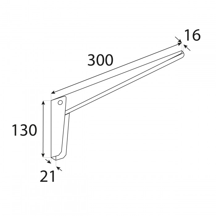 Klappkonsole, Regalhalter, Regalkonsole, Wandkonsole - WSN WEISS Velano - 2