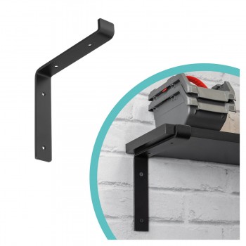 Regalhalter Regalträger Stegkonsole Loft - Stahl, Schwarz - WFL Domax Home - 1