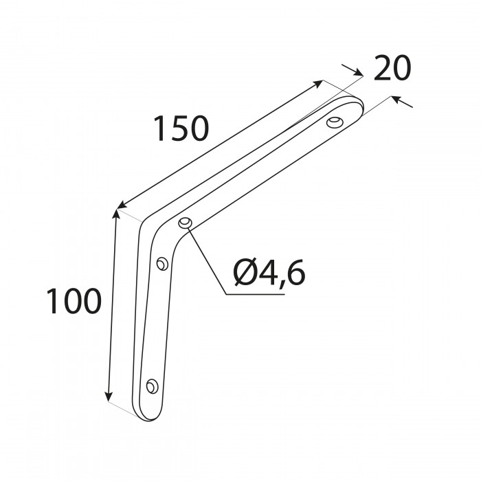 Regalhalter Regalträger Stegkonsole Loft - Aluminium, Weiß - WFM Domax Home - 2