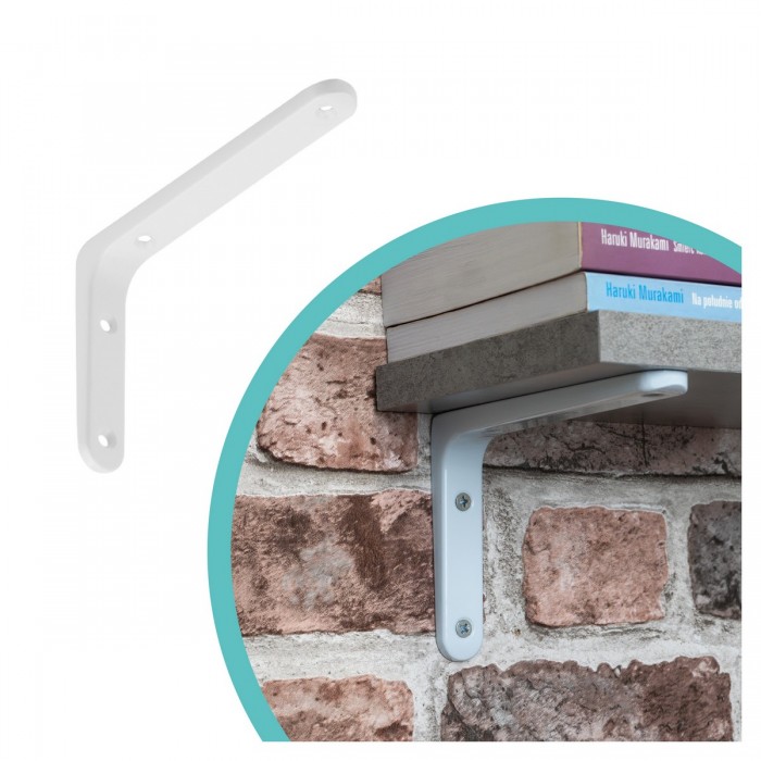 Regalhalter Regalträger Stegkonsole Loft - Aluminium, Weiß - WFM Domax Home - 1