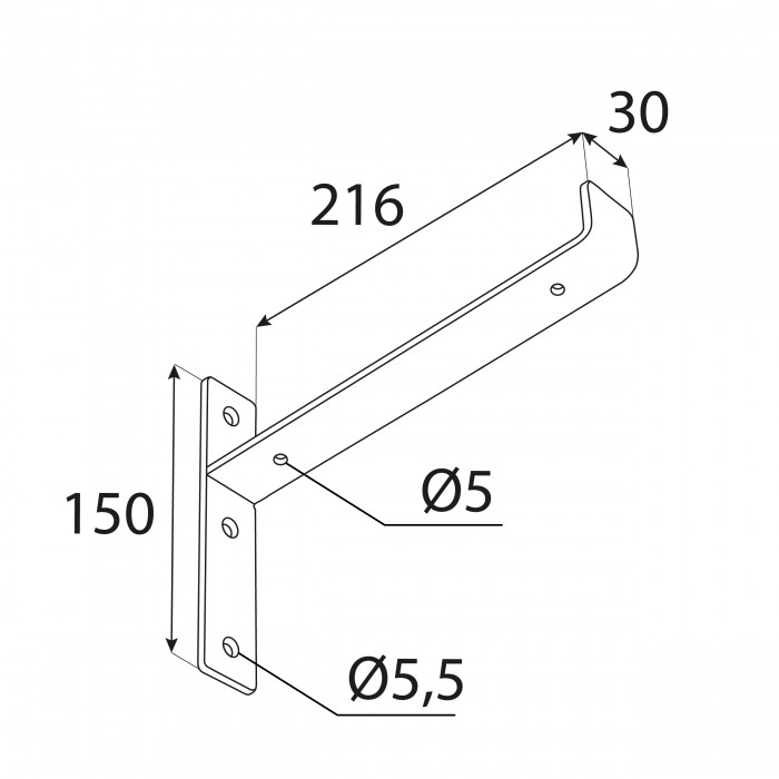 Regalhalter Regalträger Stegkonsole Loft - Stahl, Schwarz - WFN Domax Home - 2