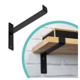 Regalhalter Regalträger Stegkonsole Loft - Stahl, Schwarz - WFN Domax Home - 1