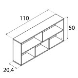 Modulares Hängeregal – Bücherregal / Wandregal FTS 7 INTEGRI - 10
