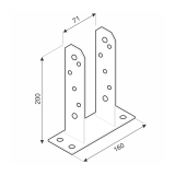 Stützenfuß Pfostenträger Pfostenanker – PST typ TT GRUNDLINE - 3