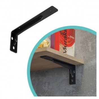 Regalhalter Regalträger Stegkonsole Loft - Stahl, Schwarz - WFW Domax Home - 1