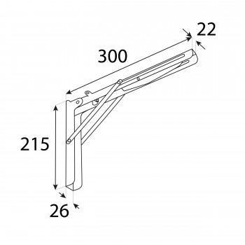 Regalhalter, Regalkonsole gefaltet - verstärkt - WSF Velano - 2