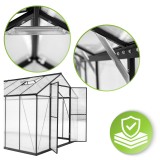 Gewächshaus Gartenhaus Treibhaus Alu Polycarbonat - Verbena V schwarz - 4,8x2,5m GRINDI - 8