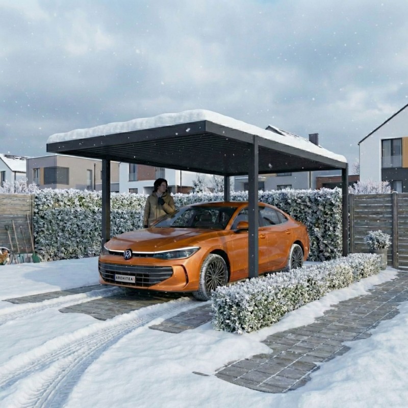 Aluminium-Carport – SAMOS I 500x300x230 anthrazit GRINDI IN THE GARDEN - 4