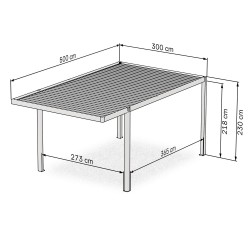 Aluminium-Carport – SAMOS I 500x300x230 anthrazit GRINDI IN THE GARDEN - 3