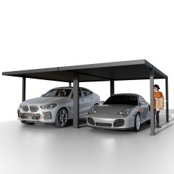 copy of Carport Überdachung Abstellplatz Pavillon ALU 503x305x232 grau - Tilos II GRINDI IN THE GARDEN - 1