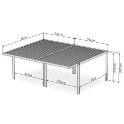 copy of Carport Überdachung Abstellplatz Pavillon ALU 503x305x232 grau - Tilos II GRINDI IN THE GARDEN - 3