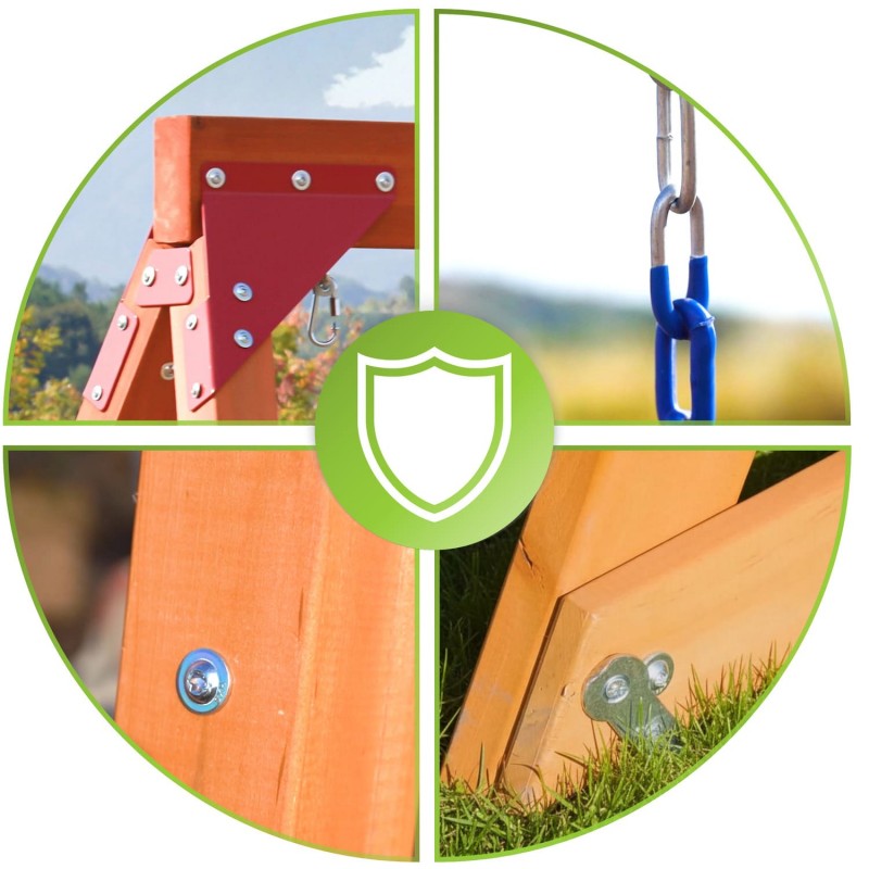 Gartenspielplatz für Kinder – Holzschaukel für 3 Personen Funland I GRINDI - 6