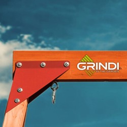 Holzspielplatz für Kinder im Garten mit Schaukel, Rutsche und Kletterwand – 6-in-1 Funland II GRINDI - 18