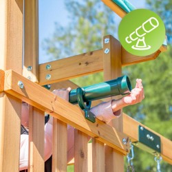 Holzspielplatz für Kinder im Garten mit Schaukel, Rutsche und Kletterwand – 6-in-1 Funland II GRINDI - 14