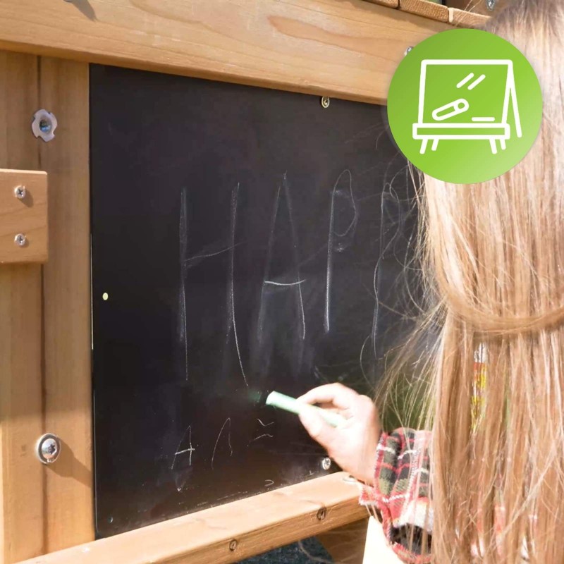 Holzspielplatz für Kinder im Garten mit Schaukel, Rutsche und Kletterwand – 6-in-1 Funland II GRINDI - 13