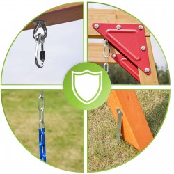 copy of Plac zabaw ogrodowy dla dzieci huśtawka drewniana 3 osobowa Funland I GRINDI - 8