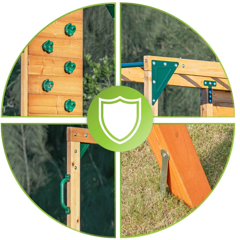 copy of Plac zabaw ogrodowy dla dzieci huśtawka drewniana 3 osobowa Funland I GRINDI - 10