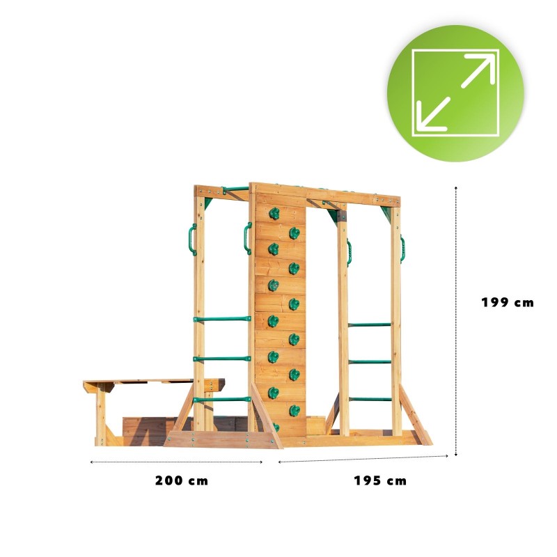 copy of Plac zabaw ogrodowy dla dzieci huśtawka drewniana 3 osobowa Funland I GRINDI - 3
