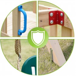 copy of Plac zabaw ogrodowy dla dzieci huśtawka drewniana 3 osobowa Funland I GRINDI - 5