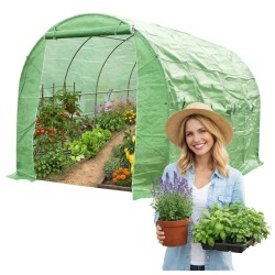 Folientunnel, Gartengewächshaus, Pflanzenhaus - OXALIS II - 4x2m, grün