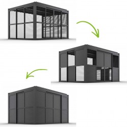 Schiebewandlamellen Lamellenwand für Kea-Pergola - grau