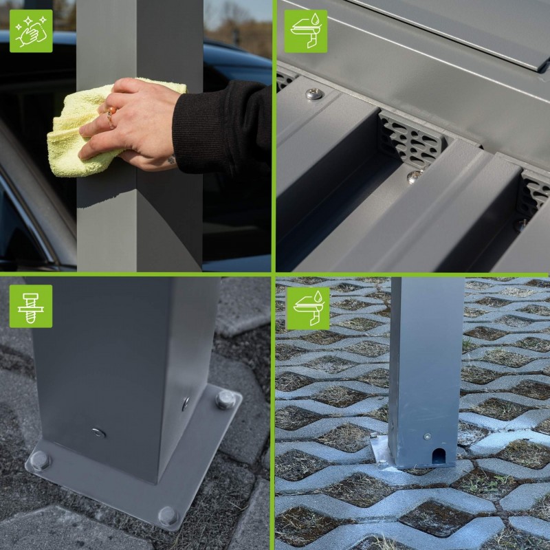 Doppelgaragenüberdachung mit Aluminiumdach – SAMOS II 500x600x230 anthrazit