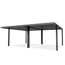 Doppelgaragenüberdachung mit Aluminiumdach – SAMOS II 500x600x230 anthrazit