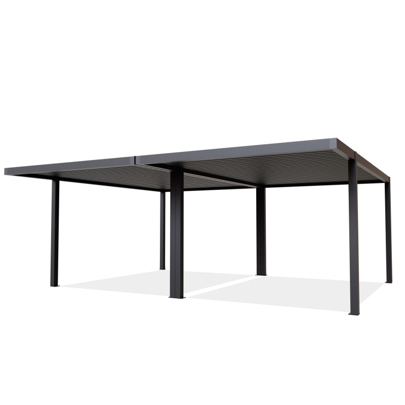 Doppelgaragenüberdachung mit Aluminiumdach – SAMOS II 500x600x230 anthrazit