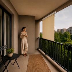 Senkrechtmarkise Außenrollo Sonnenschutzrollo 160x250 - Solano II, Beige