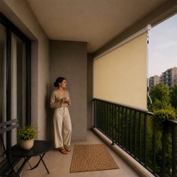 Senkrechtmarkise Außenrollo Sonnenschutzrollo 200x250 - Solano III, Beige