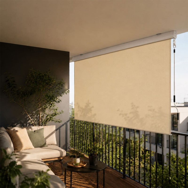 Senkrechtmarkise Außenrollo Sonnenschutzrollo 200x250 - Solano III, Beige